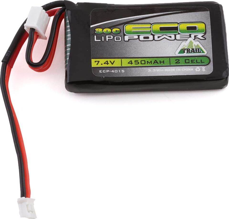 EcoPower "Trail" SCX24 2S 30C LiPo Battery w/PH2.0 Connector (7.4V/450mAh)